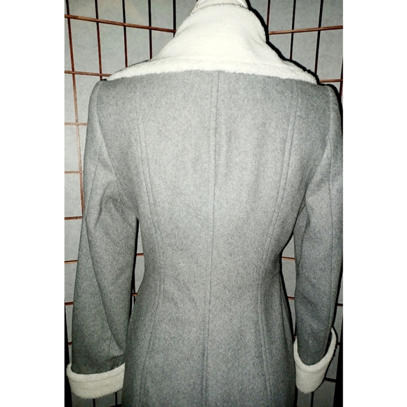 Dkny Wool-Blend Faux Fur Trim Collar Coat - Picture 6 of 16